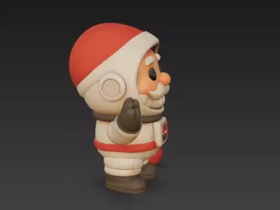 Astronaut Santa Claus Space Christmas Character 3D Model 3D model