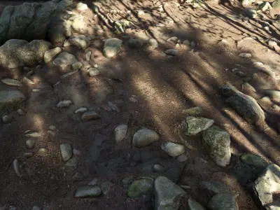 Round Forest Rocks Pack Low-poly 3D model