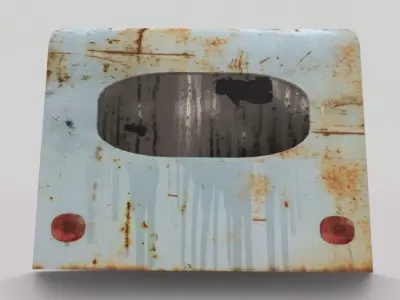 Old Rustic Trailer 3D model