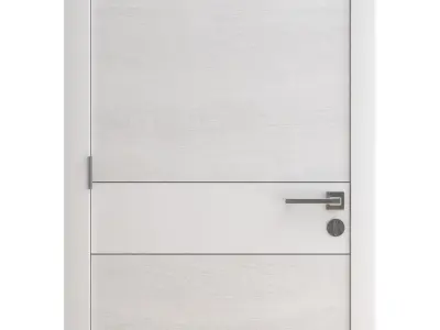 Door-068 wooden door with handle 3D model