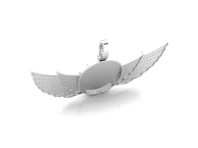 Circle round dog tag hip-hop pendant 3D print model get