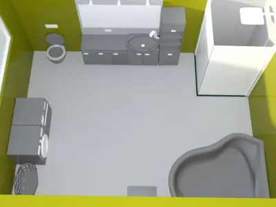 modern bathroom Low-poly 3D model