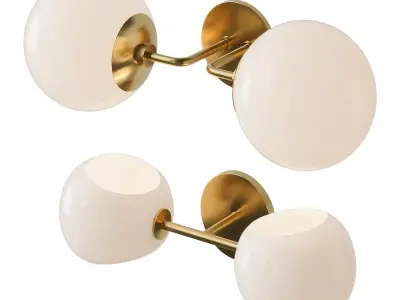 Minimalist Globe Sconce and Xaviero Glass Vanity Light 3D model