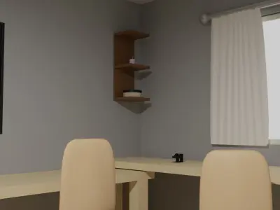 minimalist and modern bedroom 3D model