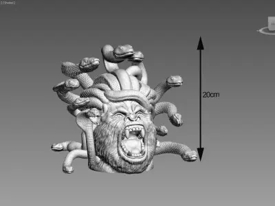 Medusa Gorilla bust Cyborg medusa gorilla bust 3D print model