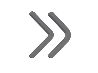 3d angle double left Low-poly 3D model