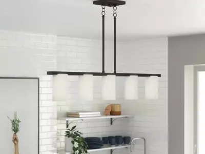 Delvin Light Kitchen Island Linear Pendant - 2 Colour 3D model