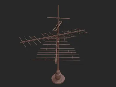 Old rusted tv antenna collection 3D Model Pack