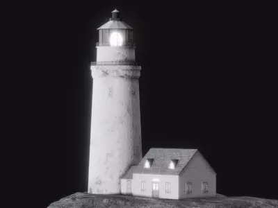 Lighthouse Low-poly 3D model 5