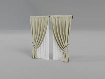 Curtains 1 Low-poly 3D model