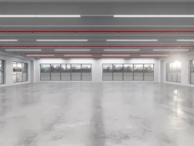 Industrial Hall Interior 7 S Low-poly 3D model