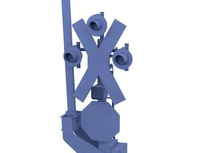 Rail Crossing Traffic Light Weathered 1 3D model