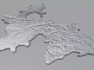 Tajikistan Terrain Country 3D model