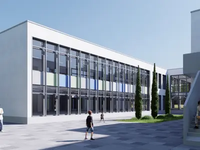 school Low-poly 3D model