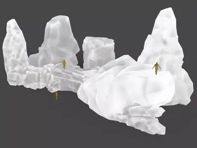 Mountain ice rocks - 3D Models PBR Pack 12 Low-poly 3D model