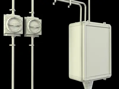 3D Fuse Box model Low-poly 3D model