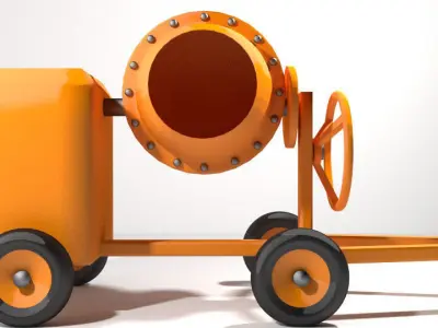 Concrete Mixer Machine - Type 1 3D model