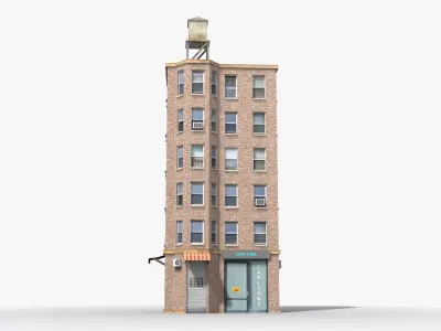 Apartment Building x28 Low-poly 3D model