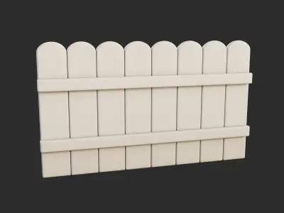Cartoon Fence 7 Low-poly 3D model