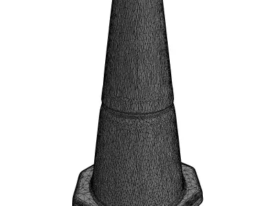 Weathered Traffic Safety Cone Low-poly 3D model