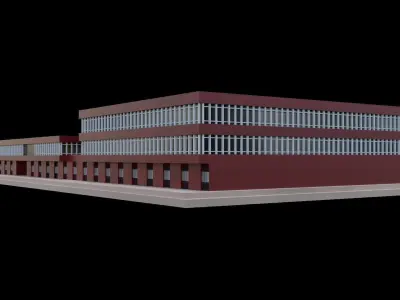 College building Low-poly 3D model purchase