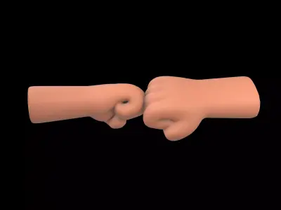 Fist Bump Icon v1 004 Low-poly 3D model