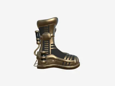 SciFi Boots A06 Bronze - Character Design Fashion Low-poly 3D model