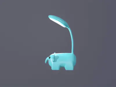 Elephant Desk Lamp Cute Low-poly 3D model