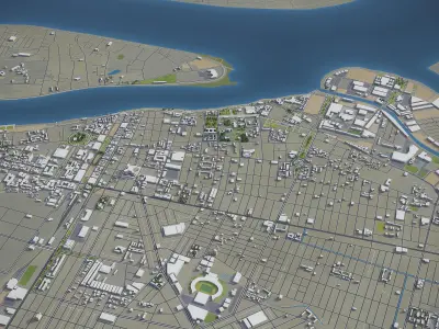 Phnom Penh  Low-poly 3D model