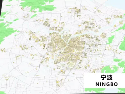 NingBo City urban planning maquett  building   3D Topography 3D model