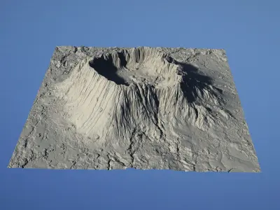 Landscape Environment Volcano Snow 23 Low-poly 3D model