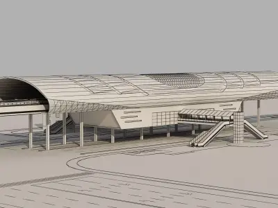 Light Rail Station 05 3D model