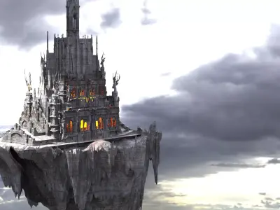 Floating Palace medieval 3D model