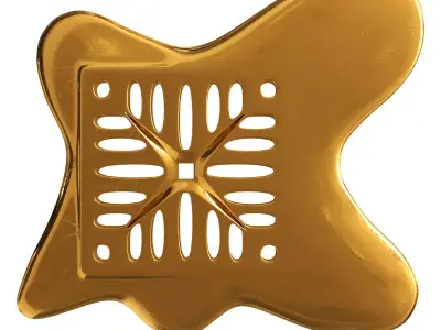 Drain grate  sculpture in the form of spilled gold 3D model