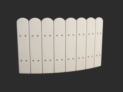 Cartoon Fence 7 Low-poly 3D model