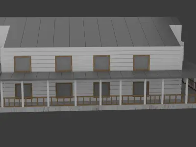 Modern Two-Story House Model with Wooden Details 3D model