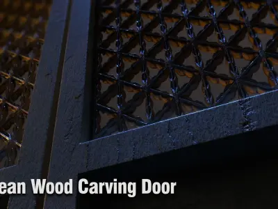 Korean wood carving door Texture