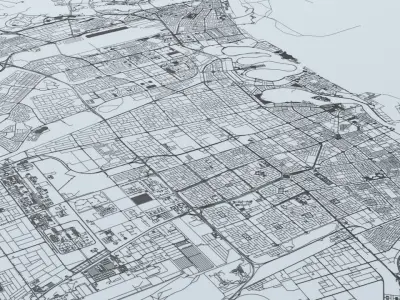 Dubai Road Network and Streets 3D model