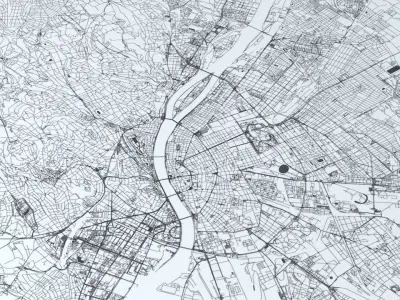 Budapest Road Network and Streets 3D model