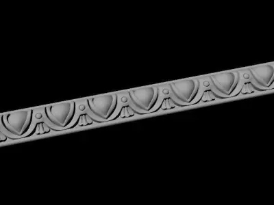 baguette gold beveled edge trim - in x ft 3D model