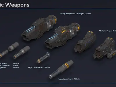 Heavy Mech Falcon Low-poly 3D model