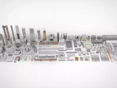 Sci-Fi architecture Elements collection 17 3D model