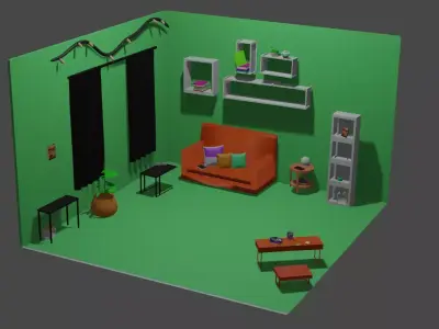 Isometric Room-House  3D model