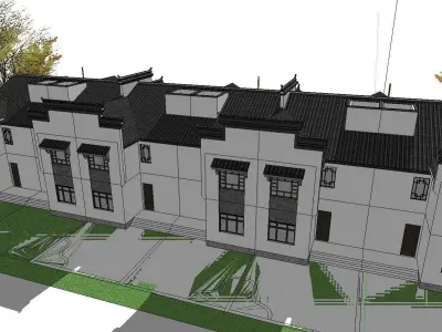 Bed and Breakfast - architecture along the street 3D model