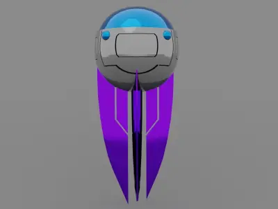 alien spaceship purple Low-poly 3D model