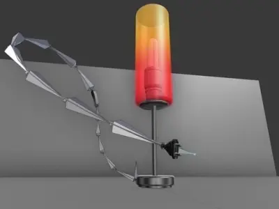 Tablelamp with rigged cable Low-poly 3D model