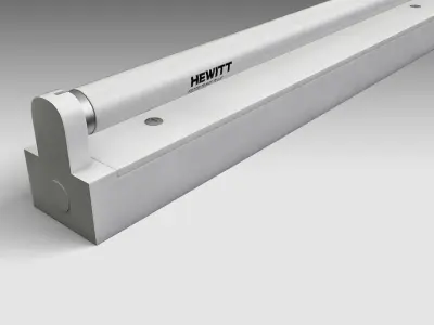 Single Fluorescent Tube Fixture Low-poly 3D model