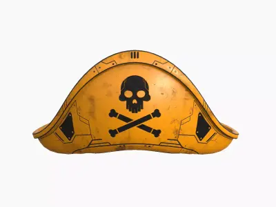SciFi Pirate Hat A02 - Futuristic Character Design Low-poly 3D model