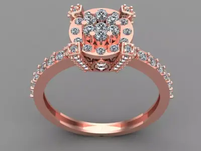Diamond ring jewelry for woman 3D print model purchase