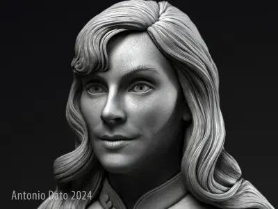 Gates McFadden as Beverly Crusher Bust Printable 3D Model 3D print model